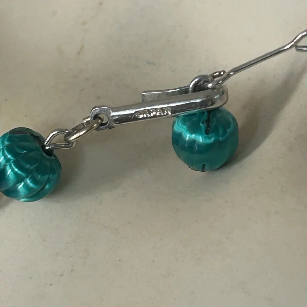 Vintage Double-Strand Green & Gold Bead Necklace